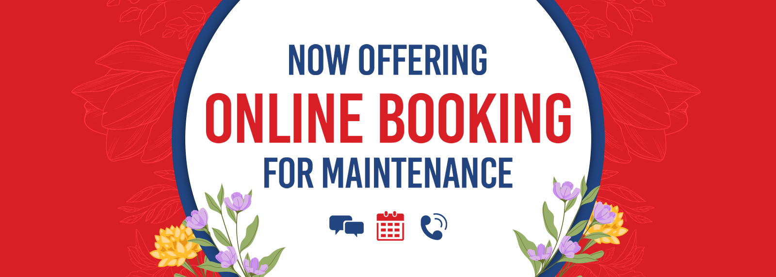 Now Offering Book Online for Maintenance